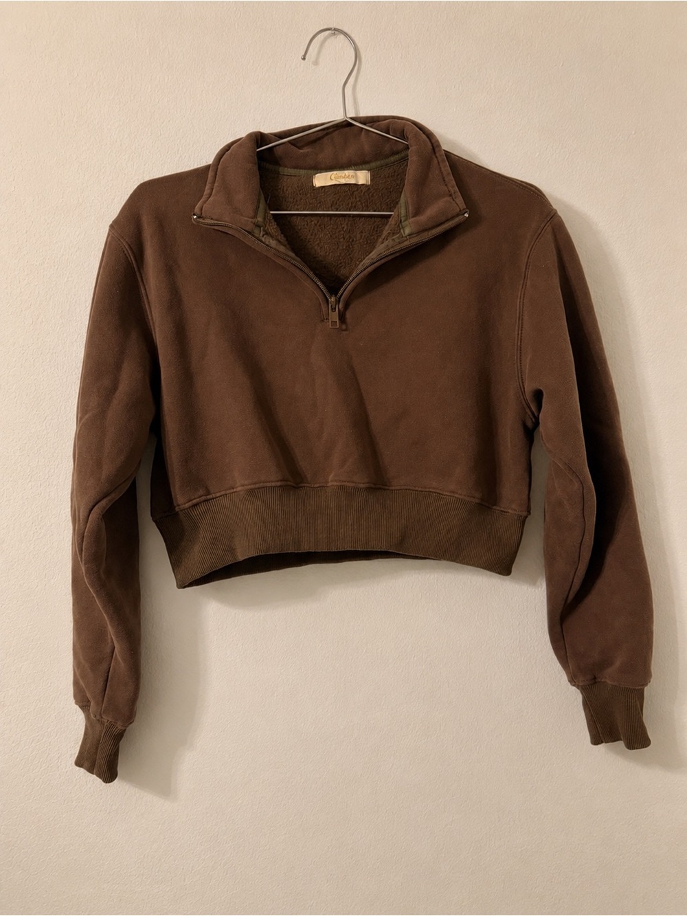 Cropped Quarter Zip Sweatshirt